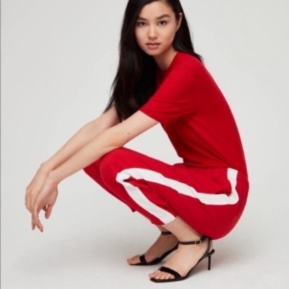 Aritzia Pants - NWT RARE Aritiza Babaton Red Conan Dexter Terado Pants (6)